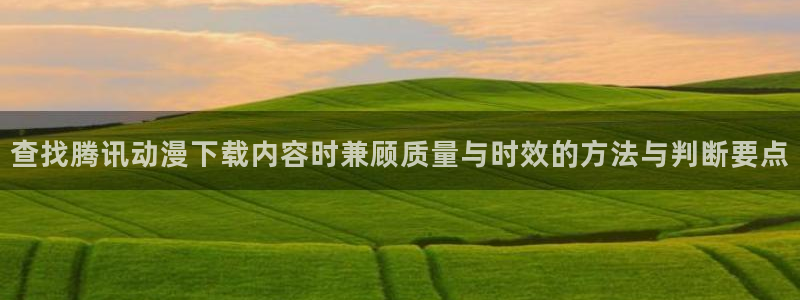 记得香蕉成熟时3BT：查找腾讯动漫下载内容时兼顾质量与时效的方法与判断要点配图